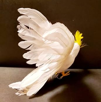 Amazon.co.jp: 鳥の置物 白いオウム 羽ばたくキバタン 鳥の雑貨